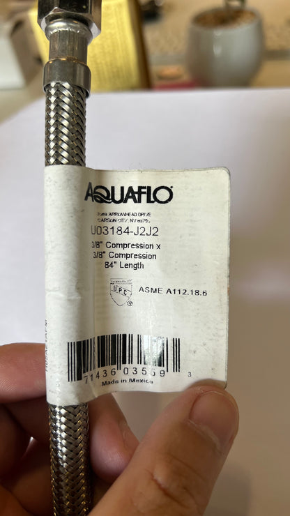 Synesso 1.5070 Stainless Steel Braided Hoses,3/8” Compression 84” Long