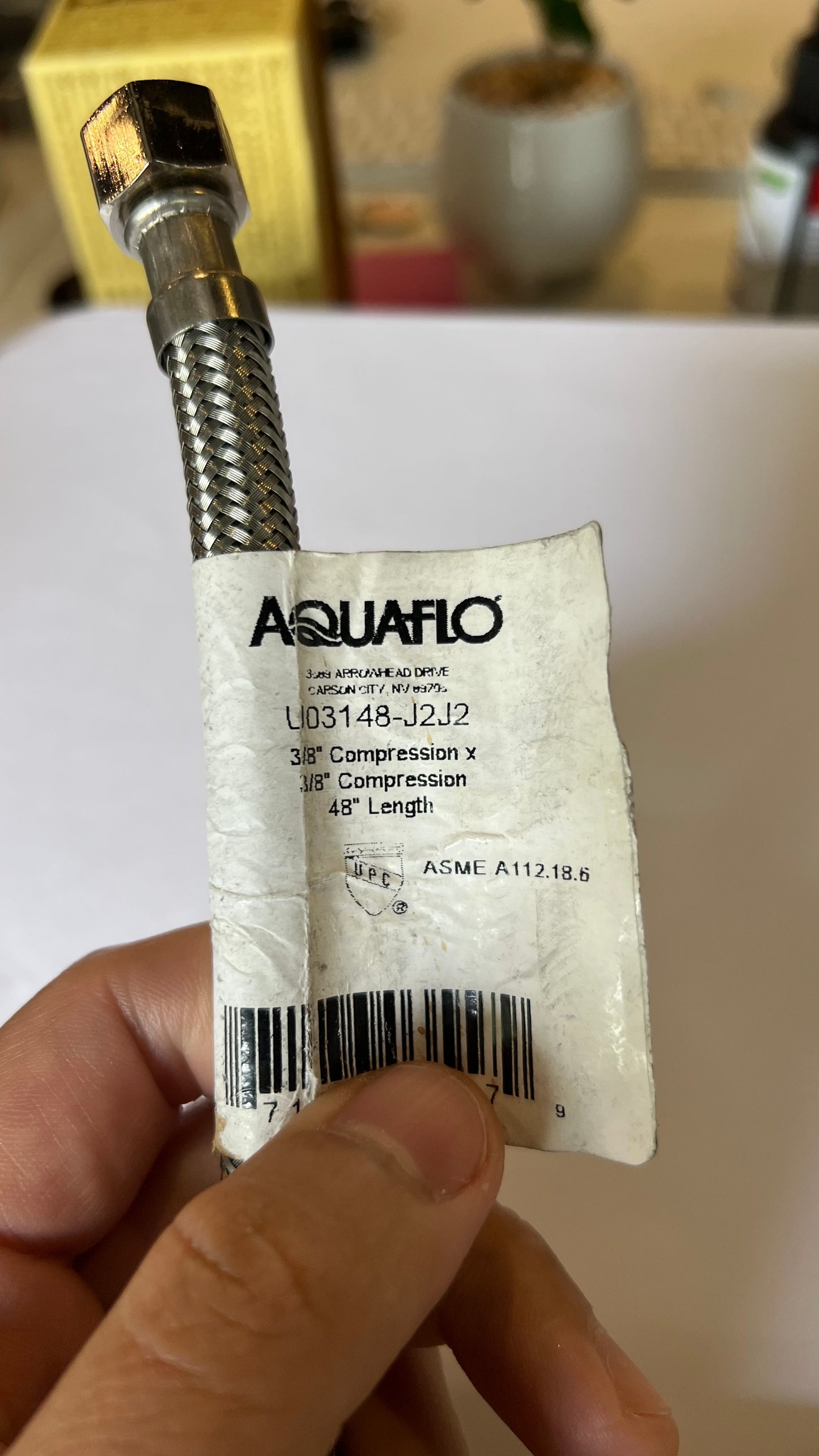 Synesso 1.5060 Stainless Steel Braided Hoses, 3/8” Compression 48” Long