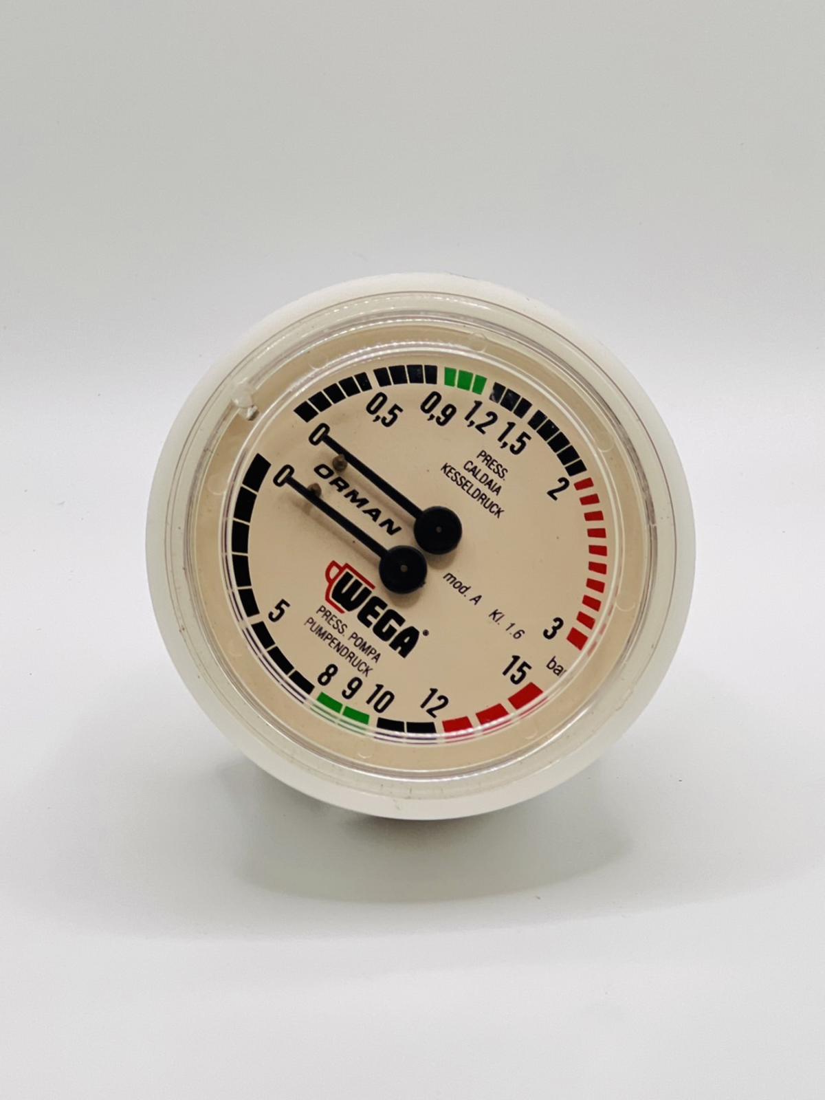 Wega 541262 Manometer double scale 63mm pressure range 0-3 / 0-15bar